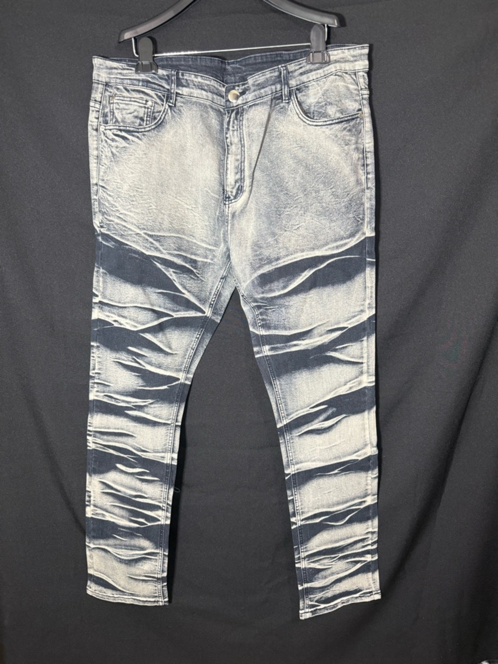 Men's Washed Black and White Slim Jeans